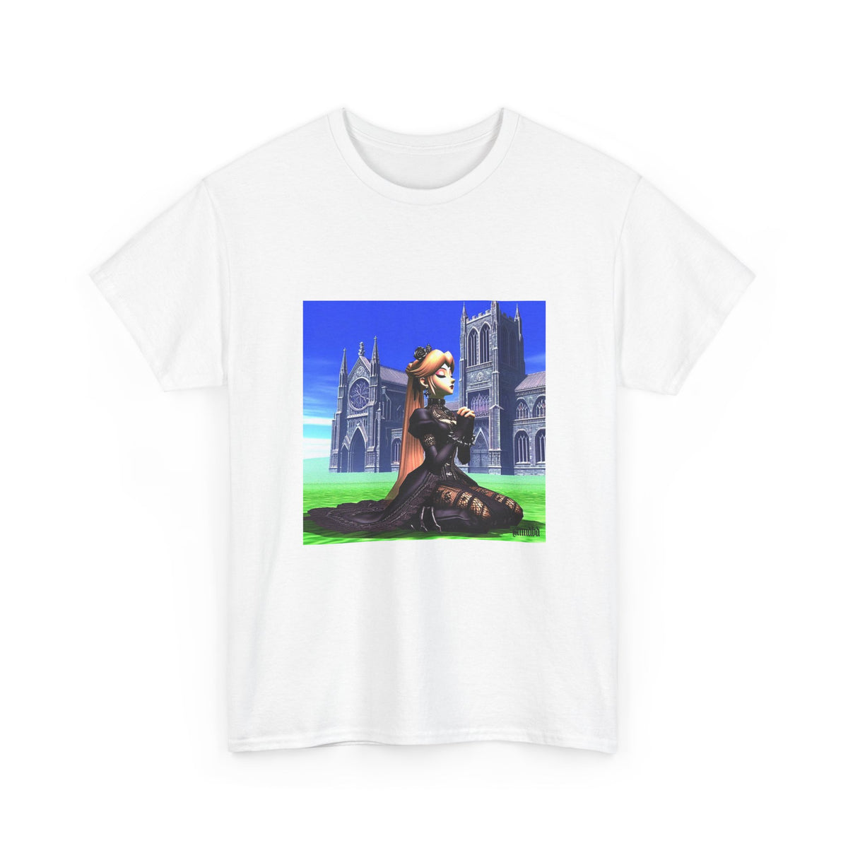 Gothic Princess Peach Praying At Cathedral