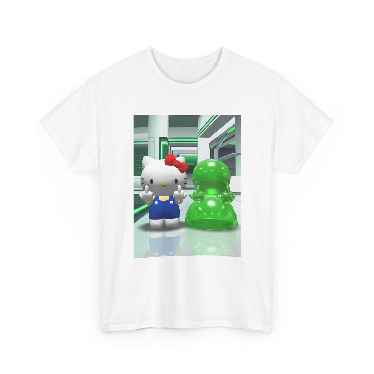 Kitty And Slime Flipping The Bird Tee