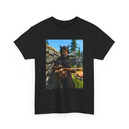 Khajiit Smoking Fat Cigar Campfire Tee