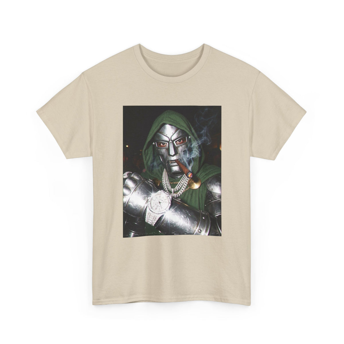 Masked Villain Smoking Cigar Checking Watch