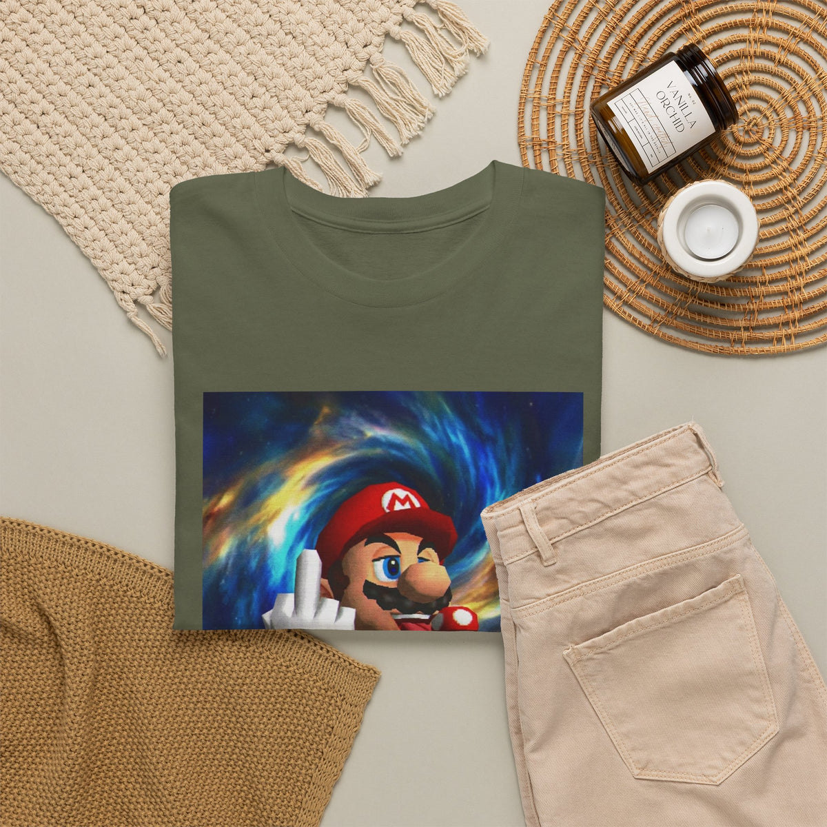 Mario Showing Middle Finger With Mushroom