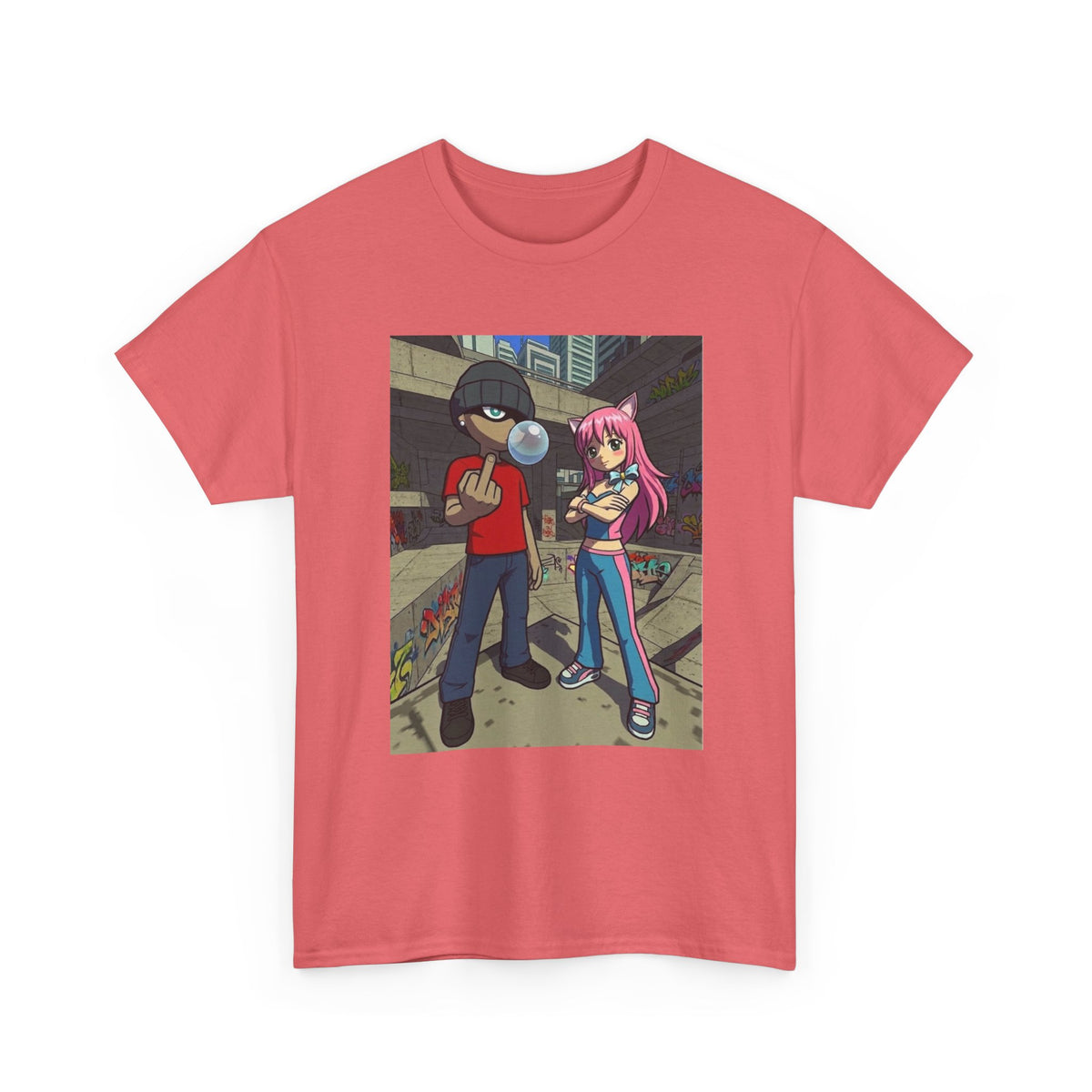 Skater Punk And Kitty Girl In Skater Park Tee