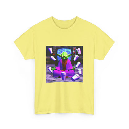 Meditating Master Yoda With Purple Cups Tee