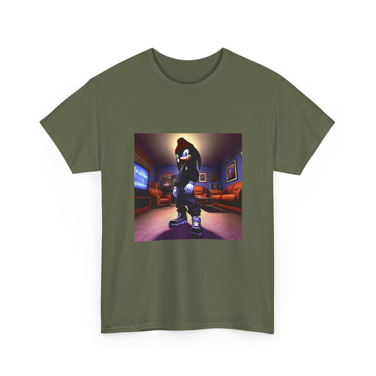 Edgy Hedgehog In Streetwear Drip Tee