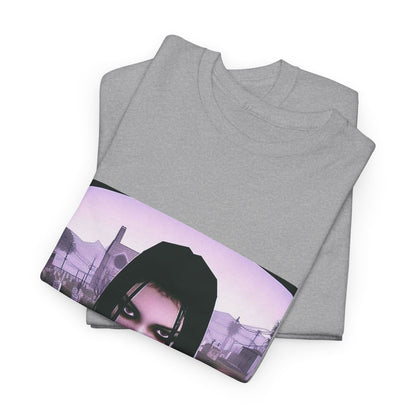 Goth Girl Smoking In Cemetery Tee (Design 17)