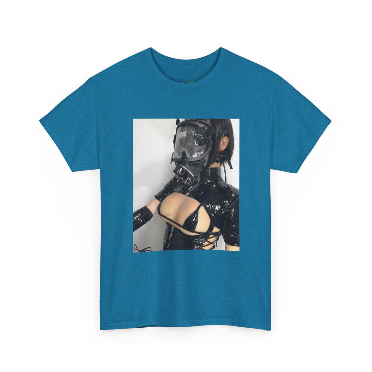 Figure Wearing Gas Mask Tee