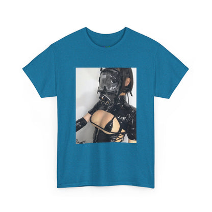 Figure Wearing Gas Mask Tee