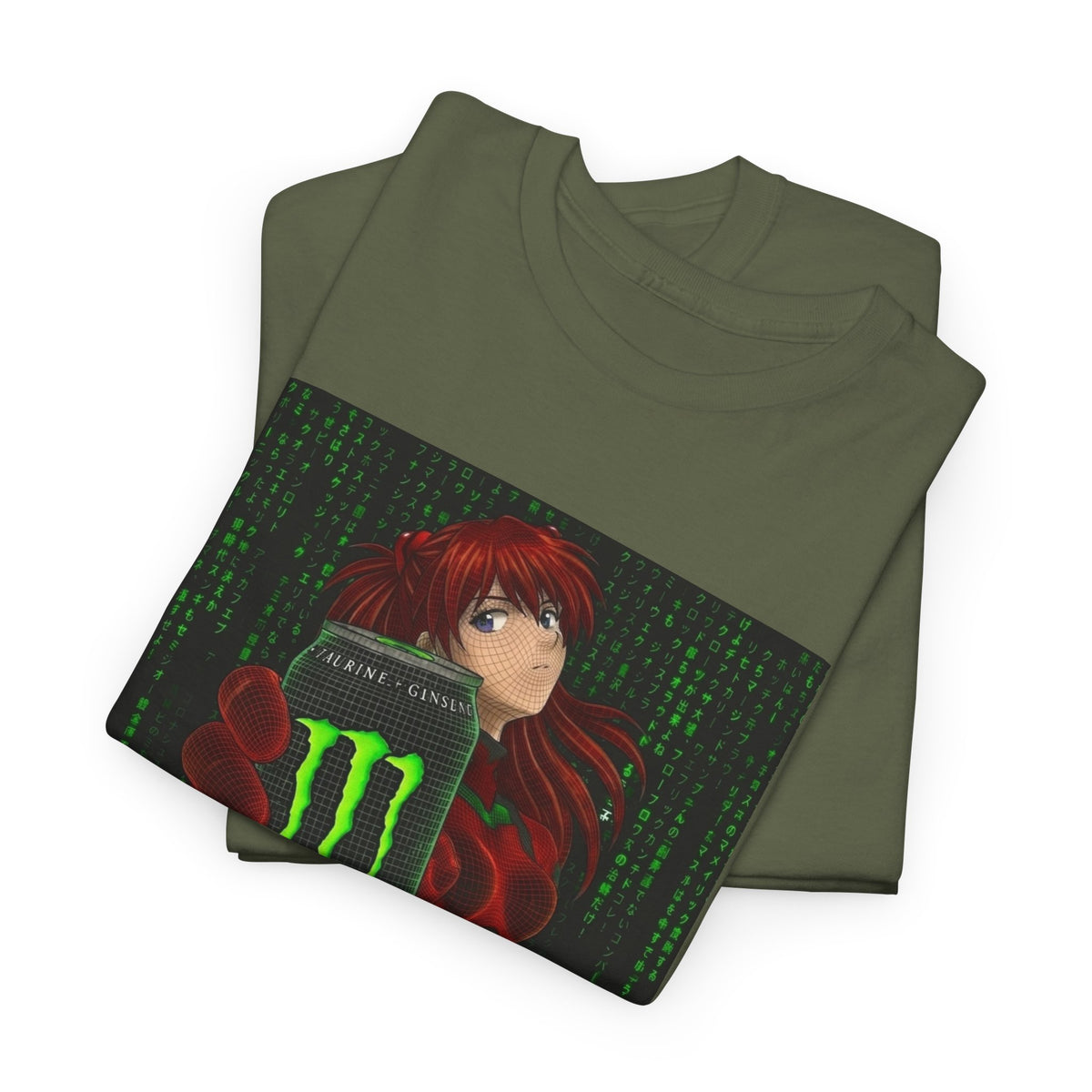 Asuka Wireframe Holding Monster Can