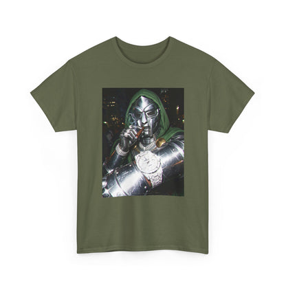 Armored Villain Smoking Cigar Night Scene