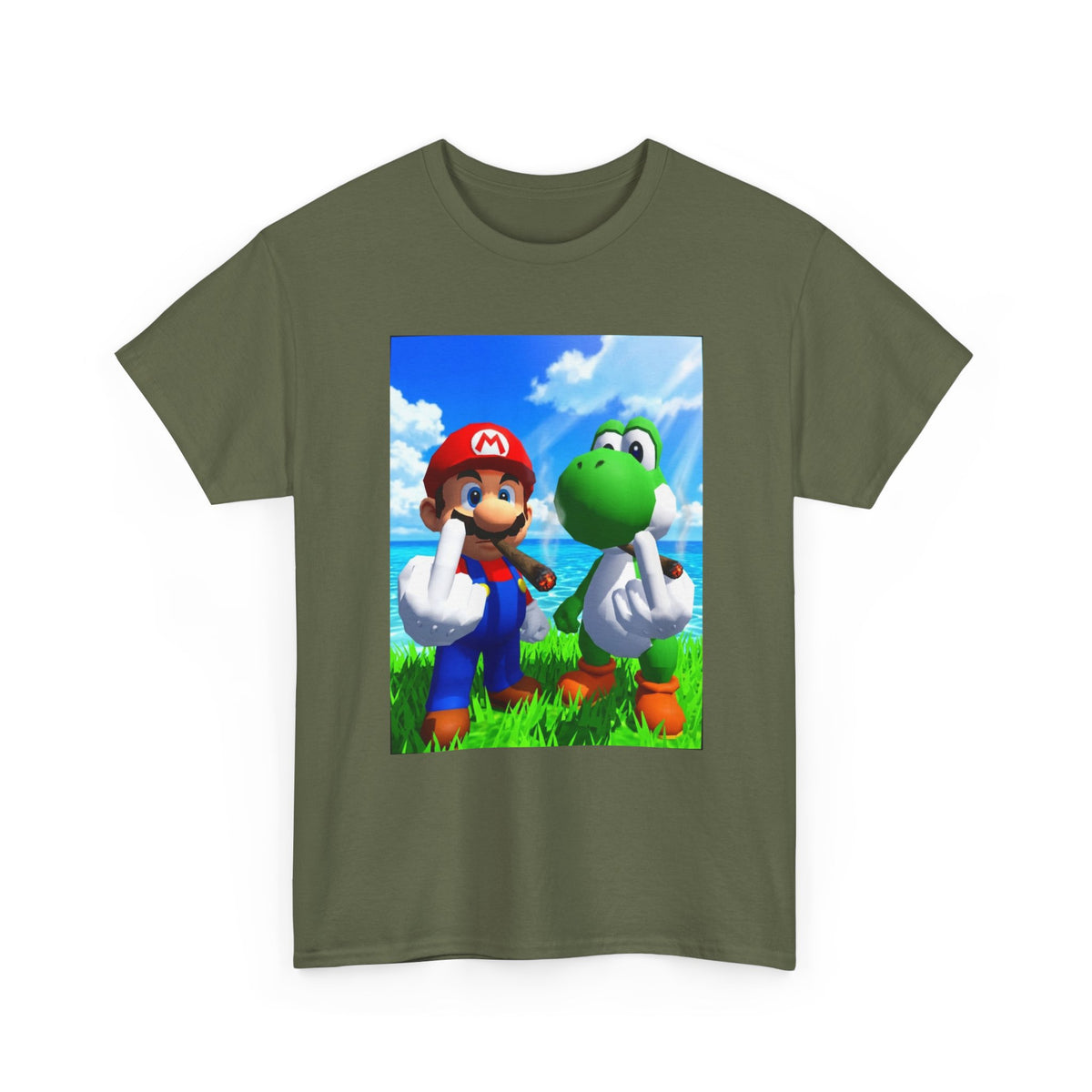 Mario And Yoshi Flip The Bird