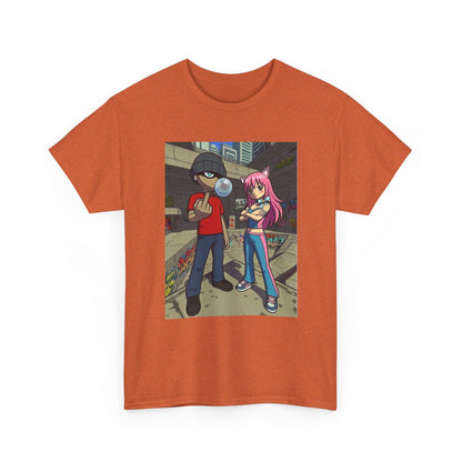 Skater Punk And Kitty Girl In Skater Park Tee
