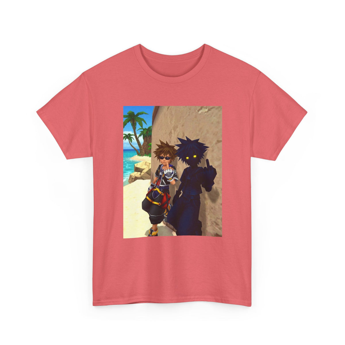 Sora And Shadow Flipping Off On Beach