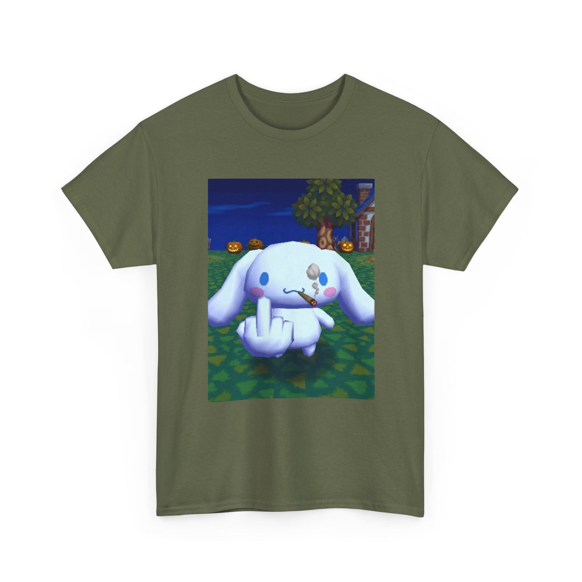 Cinnamoroll Smoking Blunt Flipping Bird Tee