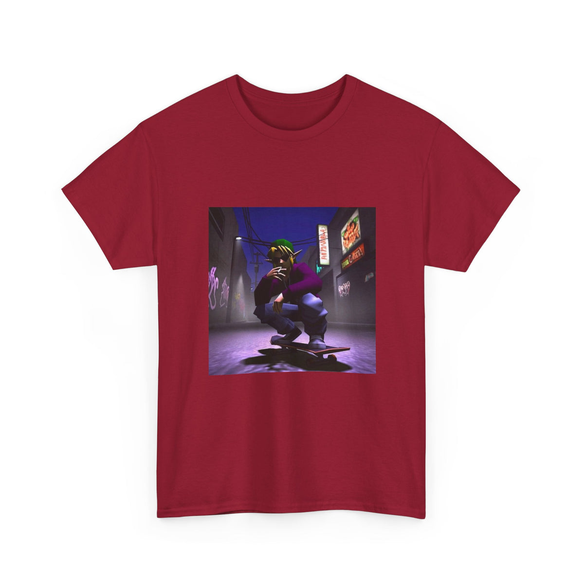 Skater Link Smoking In Neon Alley Tee (Design 8)