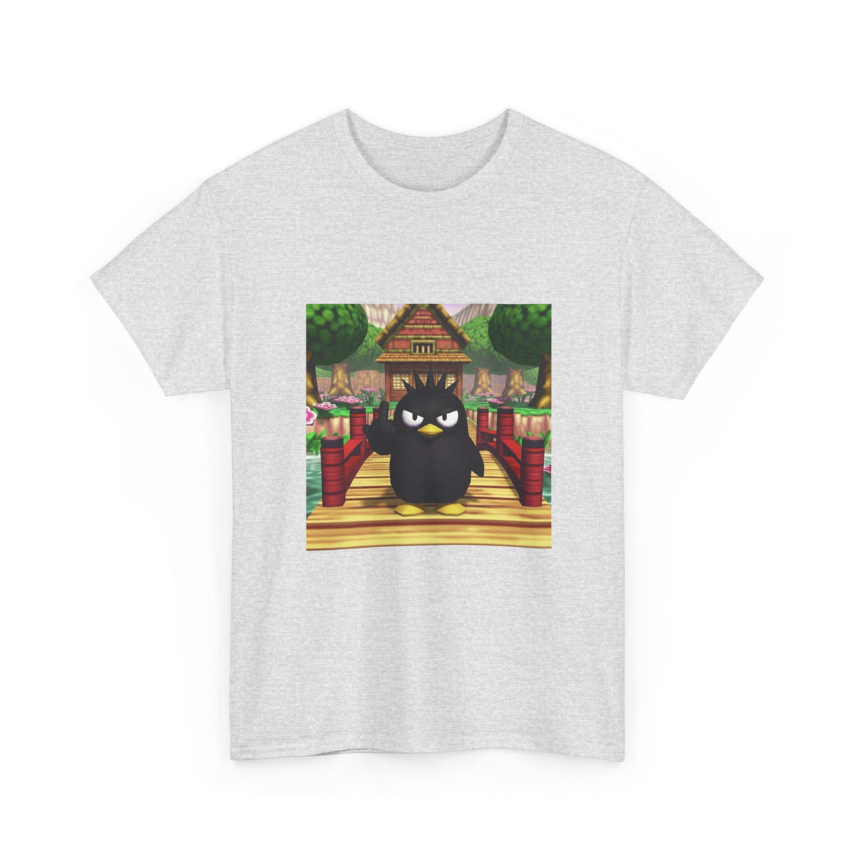Grumpy Black Bird Flipping Off Tee