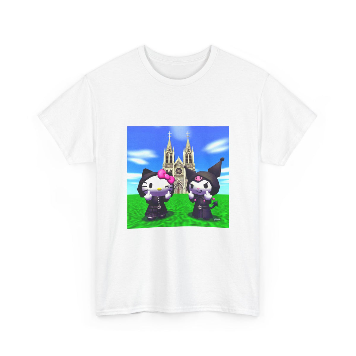 Goth Hello Kitty Kuromi Flipping Off Church