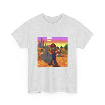 Mario And Mushroom Flipping Off Tee