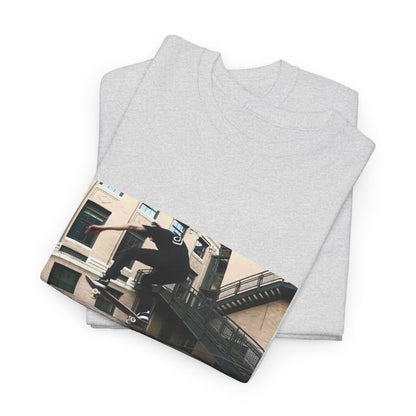 Skater Riding Through Cloud Passage Tee