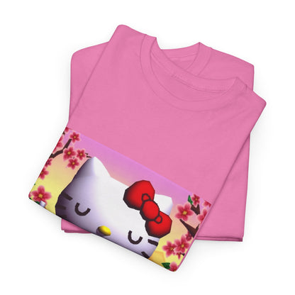 Kitty Meditating and Flipping Bird Tee