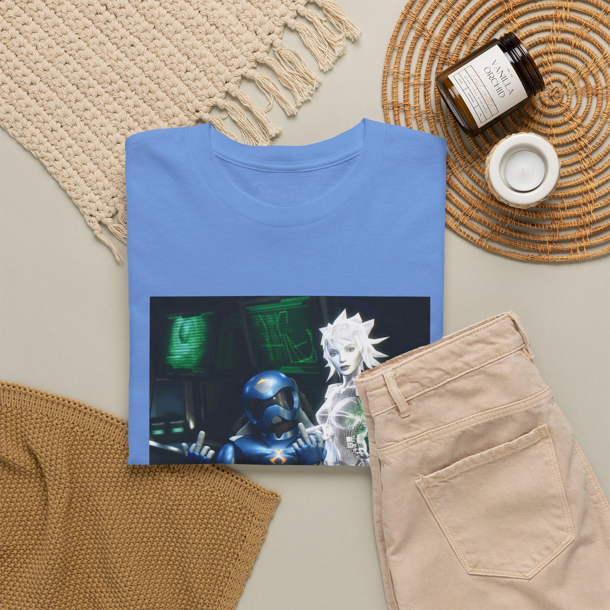 Cyborg & Hologram Flipping The Bird Tee