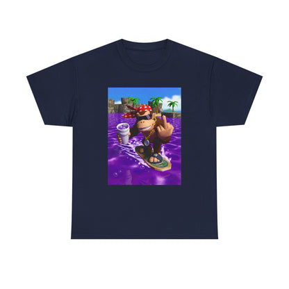 Diddy Kong Surfing Purple Lean Flipping Off Tee