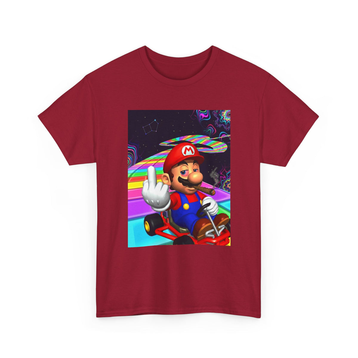 Stoned Plumber Flipping Off On Rainbow Road