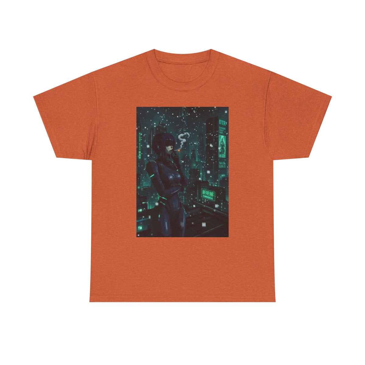 Cyberpunk Smoker In Neo-Tokyo Tee