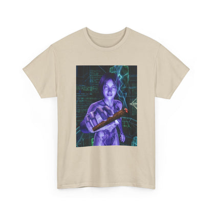 AI Cyber Girl Offering Blunt Tee