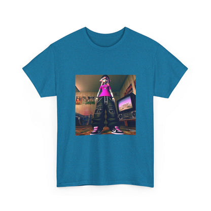 Pink-Haired Anime Girl Standing In Y2K Room