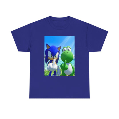 Sonic And Yoshi Flipping Off On The Beach