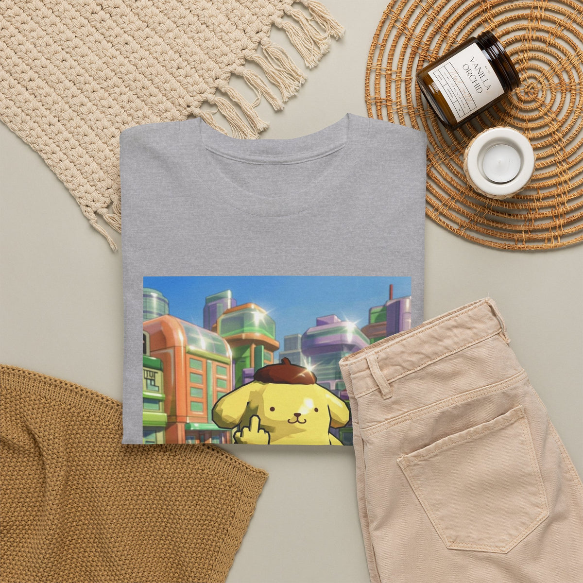 Pompompurin Flipping Bird Skate Park Tee