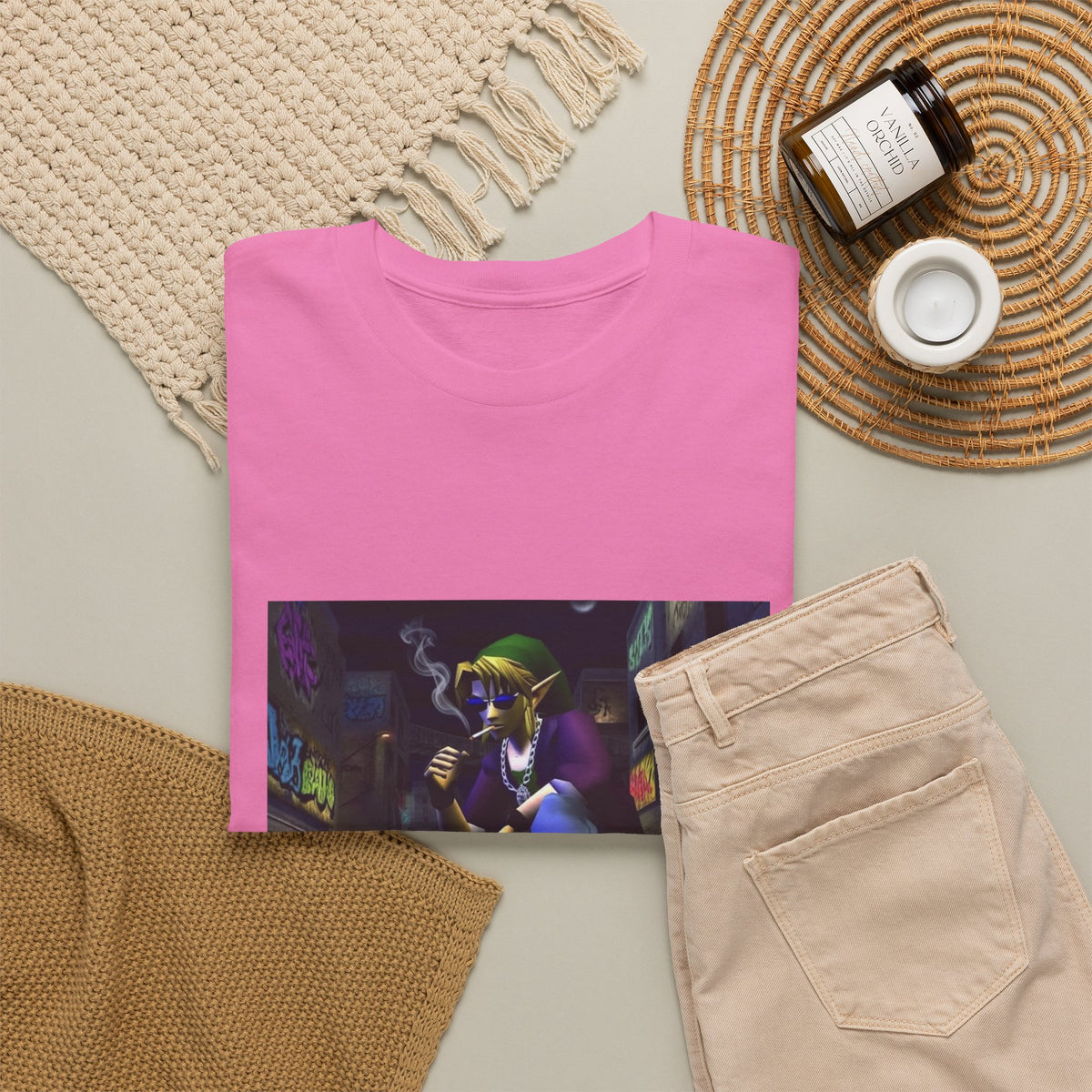 Skater Link Smoking In Gritty Alley Tee