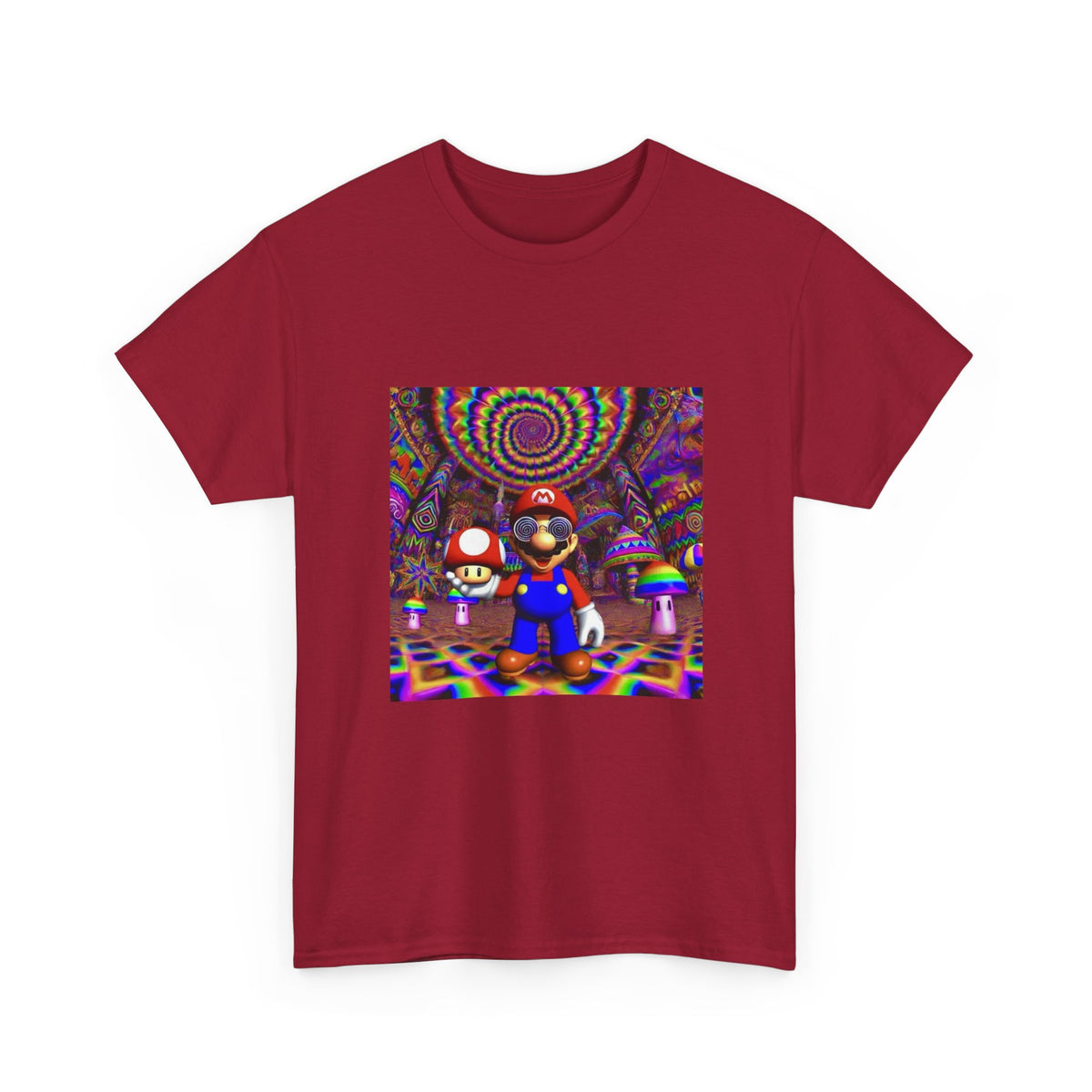 Tripping Mario Holding A Super Mushroom
