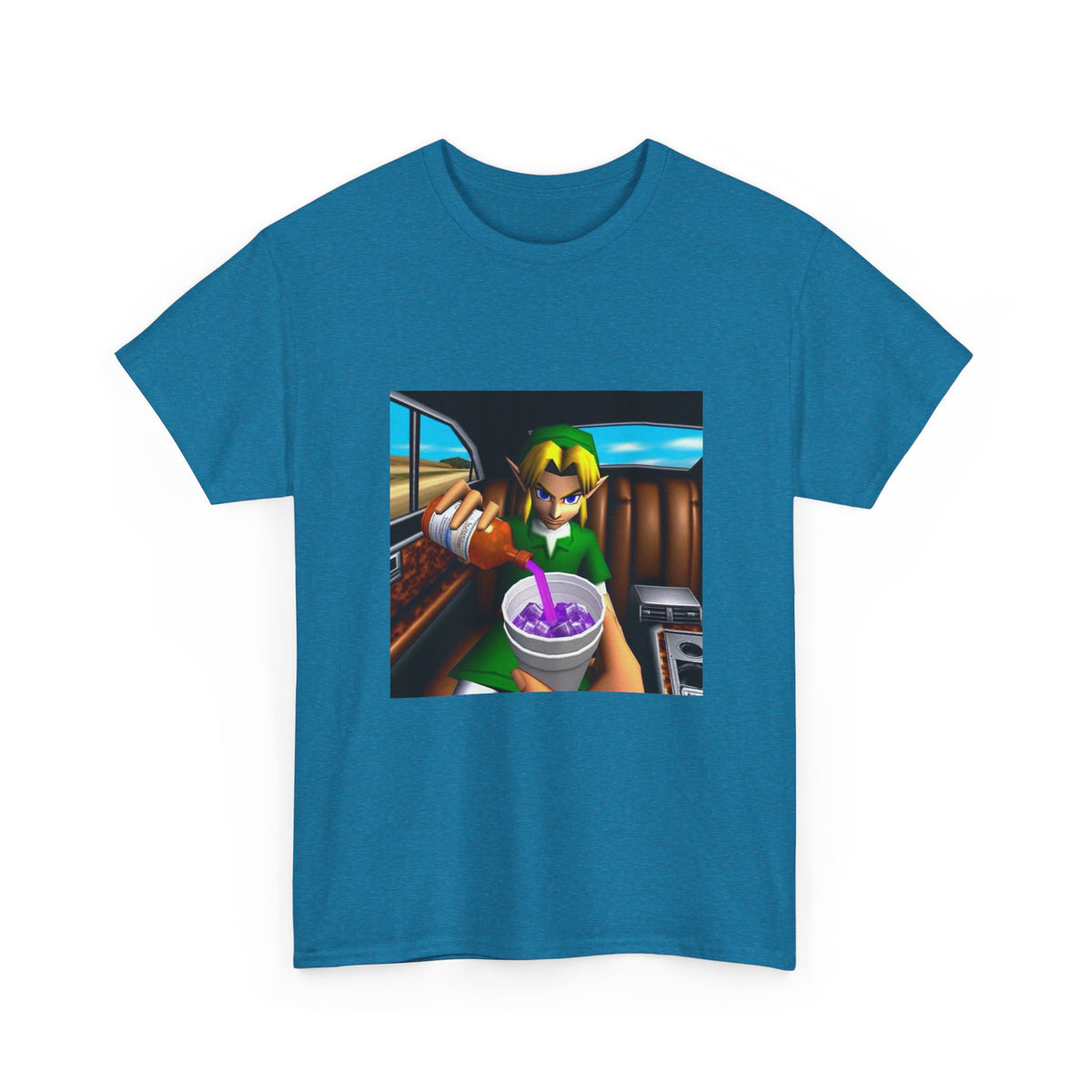 N64 Link Pouring Purple Lean Tee