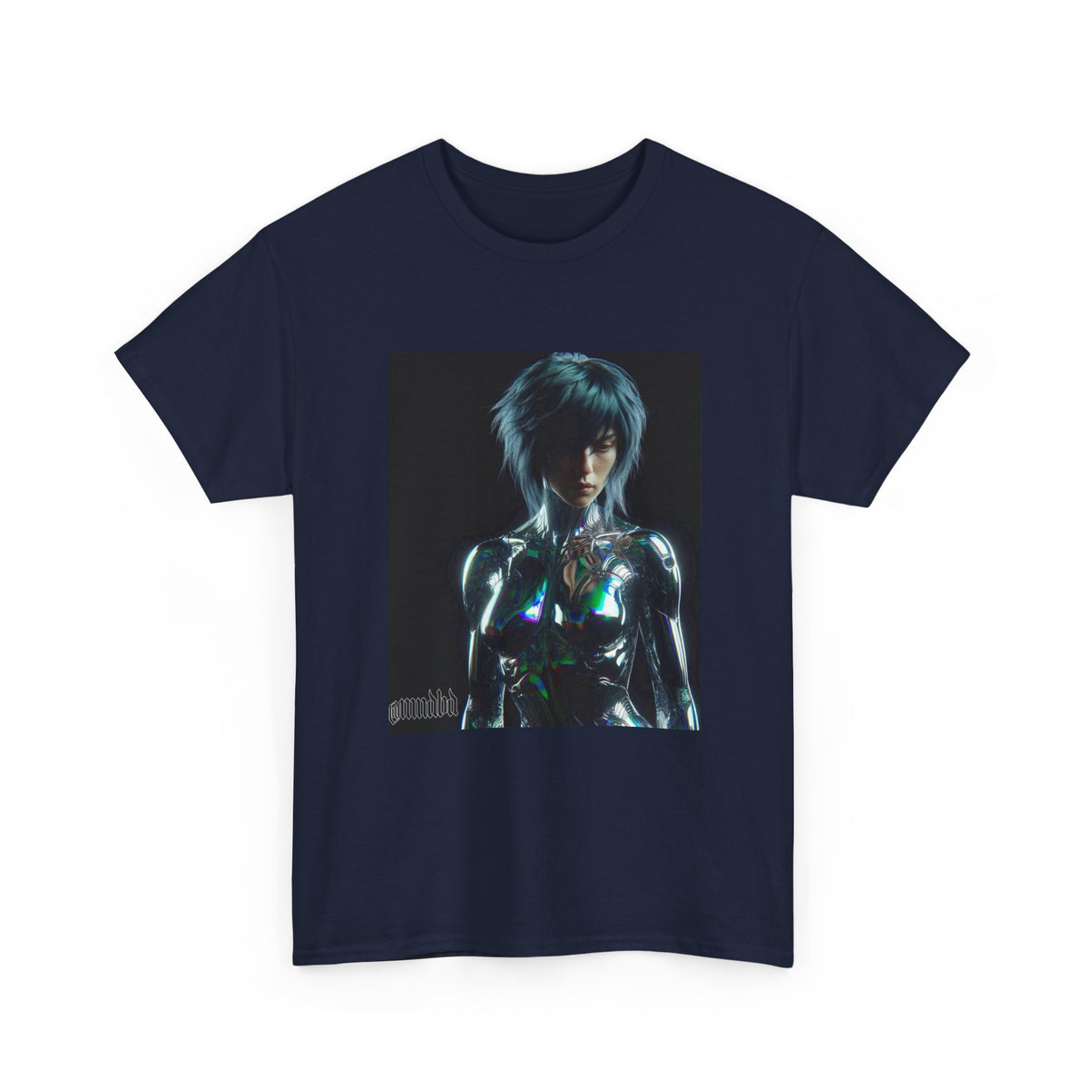 Chrome Cybernetic Woman Contemplating