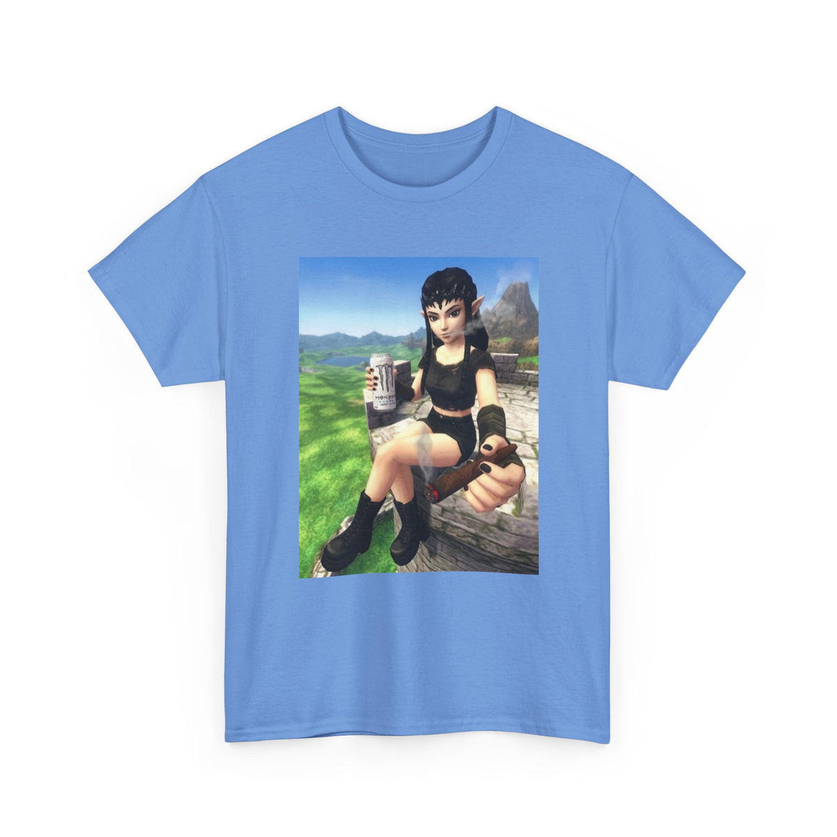 Edgy Elf Girl Smoking Blunt Tee
