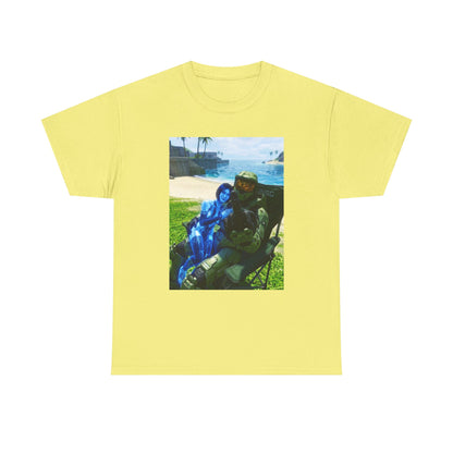 Master Chief And Cortana Beach Chill Tee