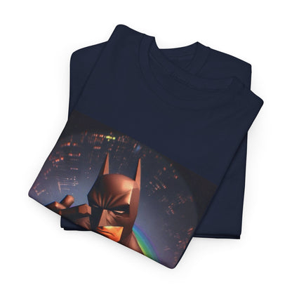 Batman Giving Finger Over Rainbow City