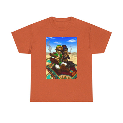 Link And Nabooru Flying On Magic Carpet