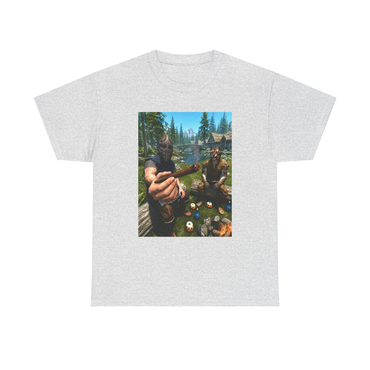 Dragonborn Khajiit Blazing In Skyrim Tee