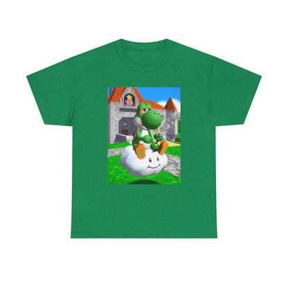Yoshi Chilling On Cloud At Princess Peach's Castle