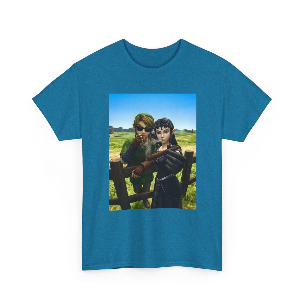 Link And Zelda Smoking Cigars Tee