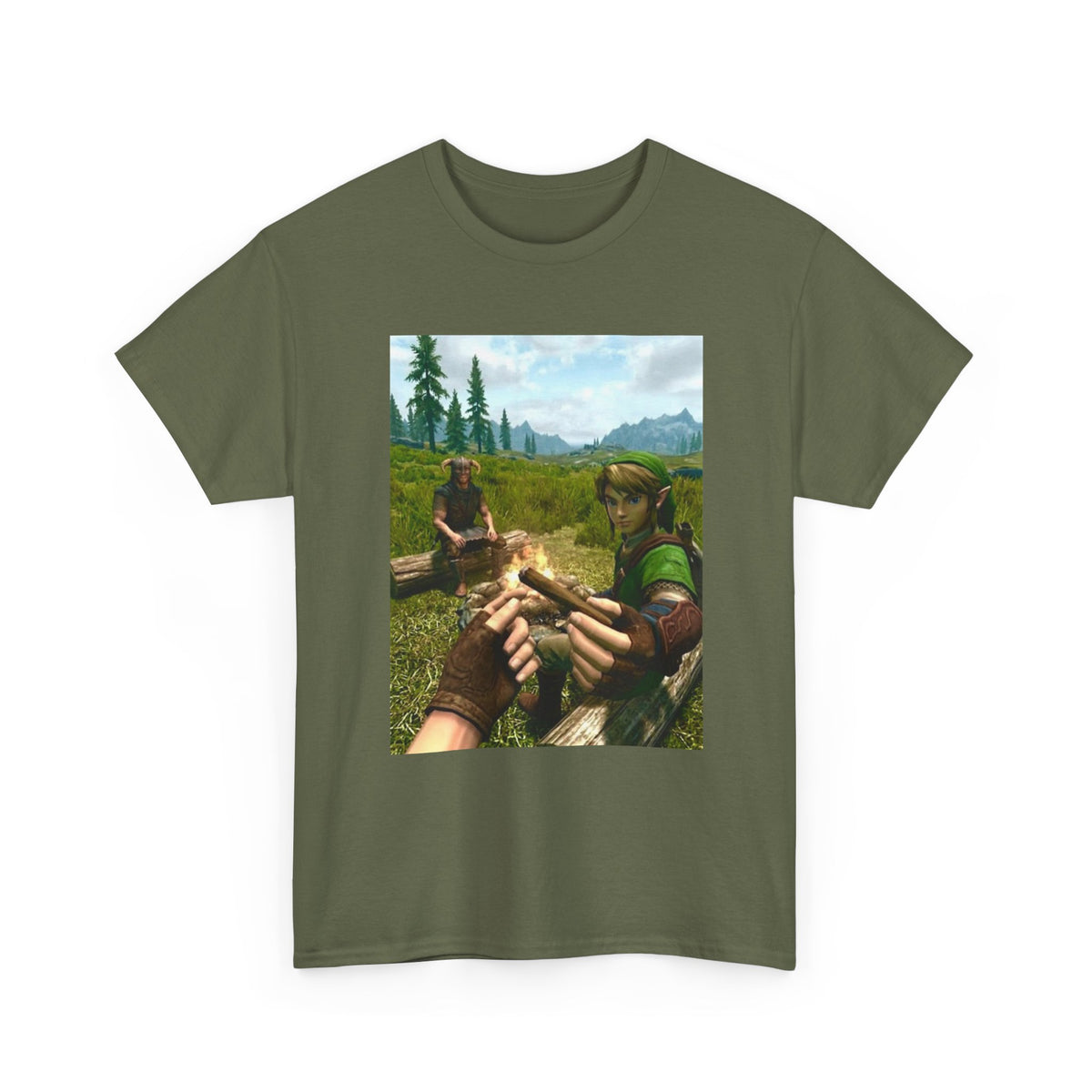 Link and Dragonborn Blaze By The Campfire