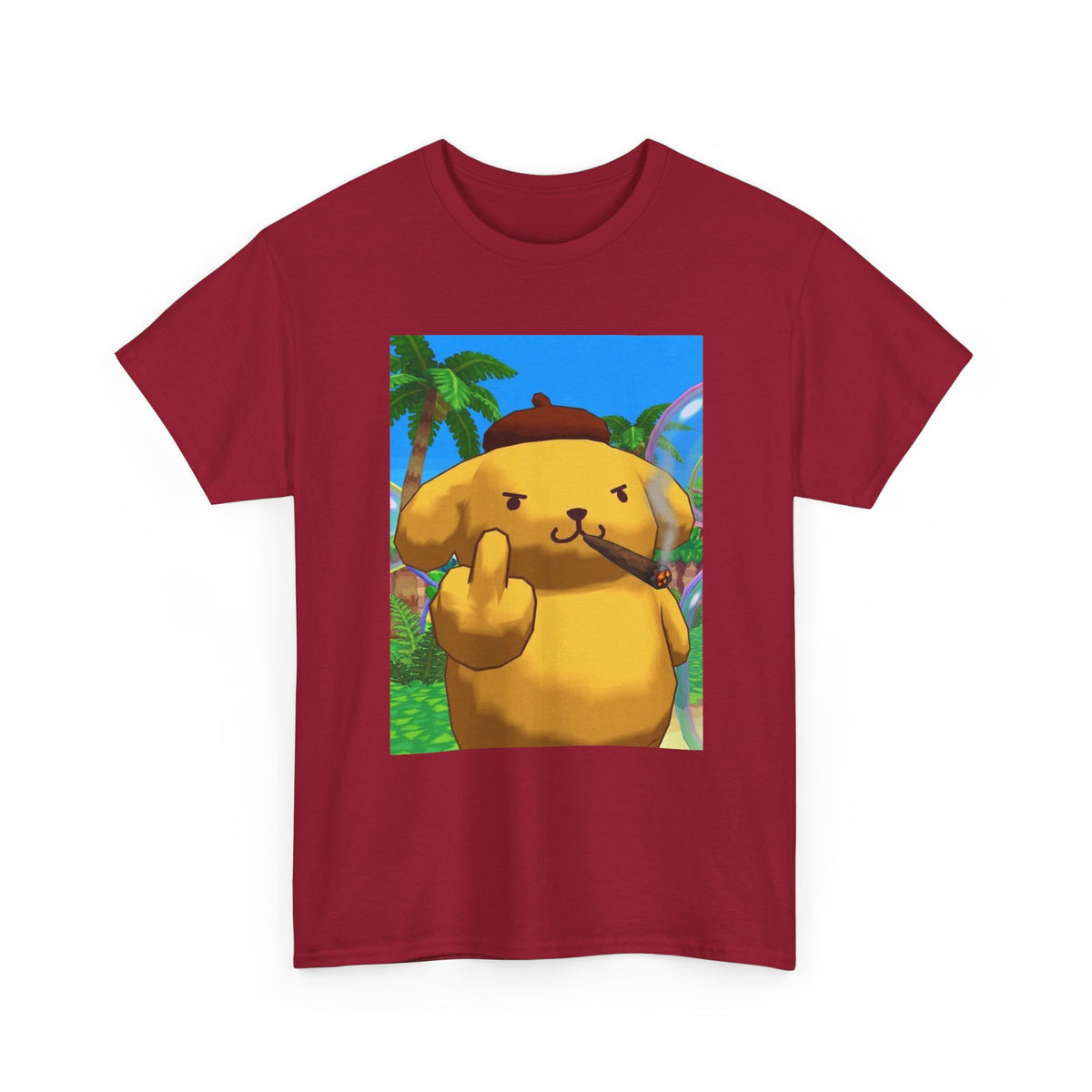 Pompompurin Smoking Blunt Flipping Bird Tee