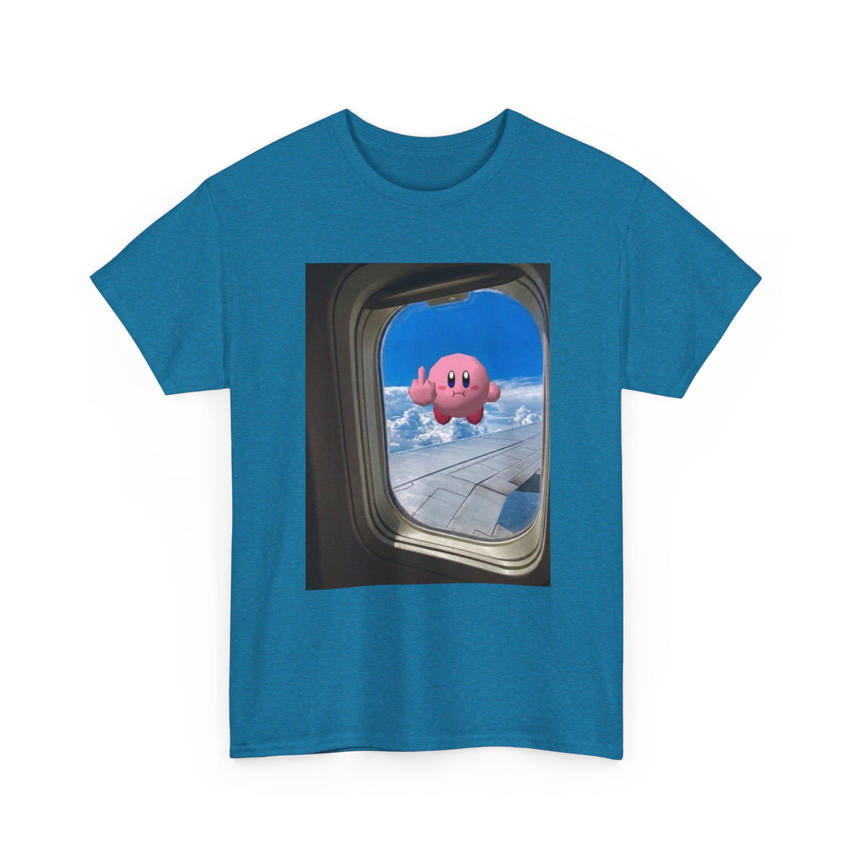 Kirby Flipping Off Airplane Window Tee