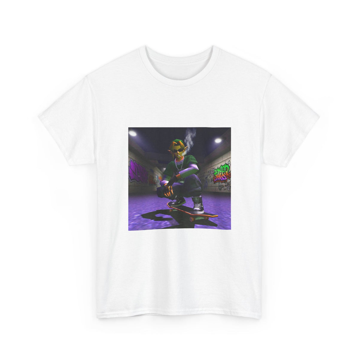 Stoner Link Skateboarding In Graffiti Alley Tee