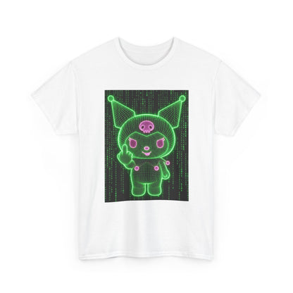Wireframe Cyber Skull Bunny Flipping Off