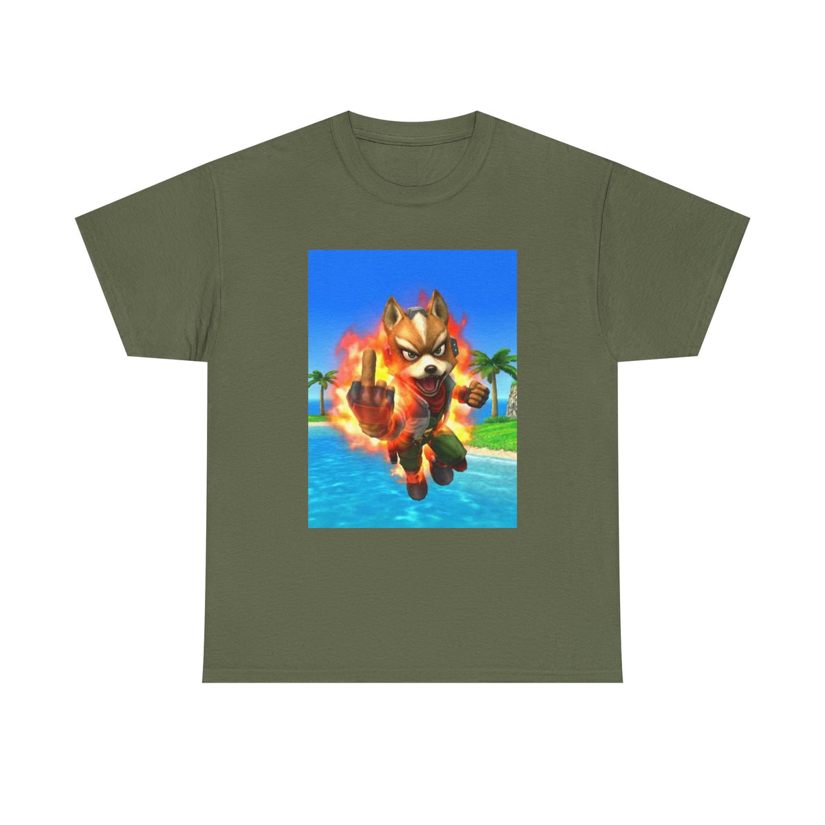 Fiery Fox Middle Finger Beach Tee