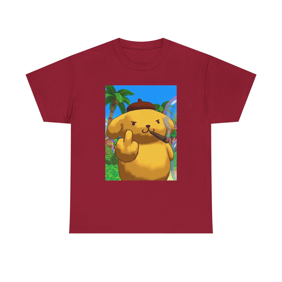 Pompompurin Smoking Blunt Flipping Bird Tee