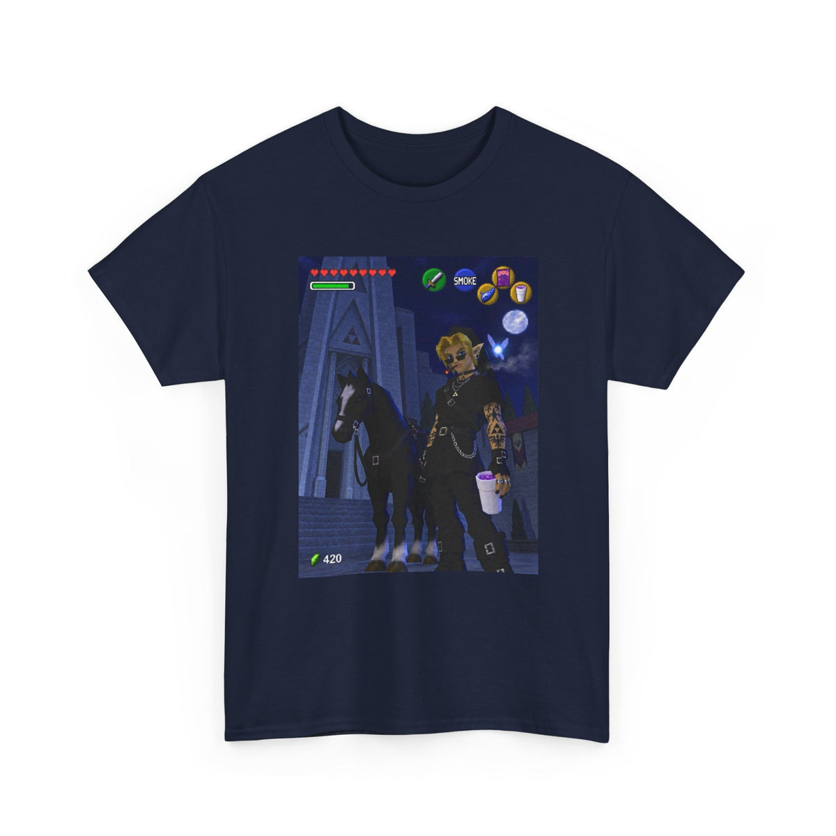 Goth Link Smoking With Epona Tee